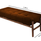 Recamier Decorativo Ocre Em Veludo 1,38m Simon