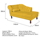 Recamier Diana 140cm Lado Direito Corano Amarelo - Amarena Mó