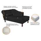 Recamier Diana 140cm Lado Direito Suede Preto - Amarena Móveis