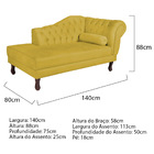 Recamier Diana 140cm Lado Esquerdo Suede Amarelo - Amarena Mó