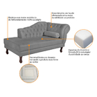 Recamier Diana 140cm Lado Esquerdo Suede Cinza - Amarena Móve