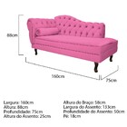 Recamier Diana 160cm Lado Direito Corano Pink - Doce Sonho Mó