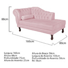 Recamier Diana 160cm Lado Direito Corano Rosa Bebê - Amarena