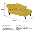 Recamier Diana 160cm Lado Direito Suede Amarelo - Amarena Móv