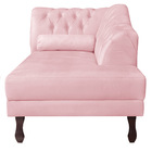 Recamier Diana 160cm Lado Direito Suede Rosa Bebê - Amarena M