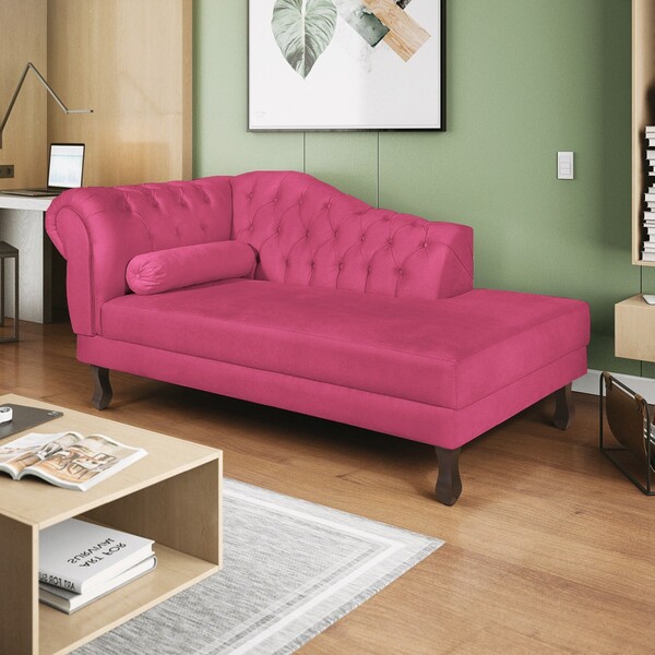 Recamier Diana 185cm Lado Direito Corano Pink - Amarena Móveis
