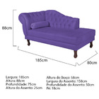 Recamier Diana 185cm Lado Direito Corano Roxo - Amarena Móveis