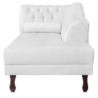 Recamier Diana 185cm Lado Direito Suede Branco - Amarena Móve