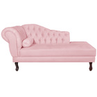Recamier Diana 185cm Lado Direito Suede Rosa Bebê - Amarena M