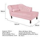 Recamier Diana 185cm Lado Direito Suede Rosa Bebê - Amarena M