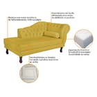 Recamier Diana 185cm Lado Esquerdo Suede Amarelo - Amarena Mó