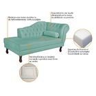 Recamier Diana 185cm Lado Esquerdo Suede Azul Ciano - Amarena