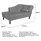 Recamier Diana 185cm Lado Esquerdo Suede Cinza - Amarena Móve