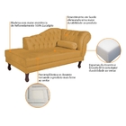 Recamier Diana 185cm Lado Esquerdo Suede Mostarda - Amarena M