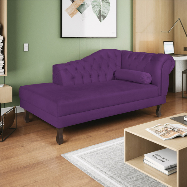 Recamier Diana 185cm Lado Esquerdo Suede Roxo - Amarena Móveis