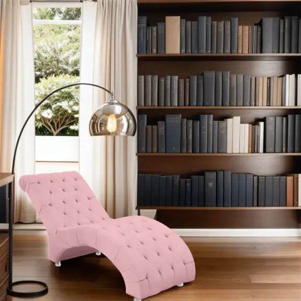 Recamier Divã Espreguiçadeira Sala Cliníca Vitória Suede Rosê