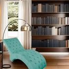 Recamier Divã Espreguiçadeira Sala E Cliníca Bárbara Suede Az