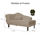 Recamier Divã Larissa Suede - Lado Direito - Ds Estofados - C