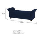 Recamier Divã Morabe P04 140 Cm Suede - Amarena Móveis - Azul