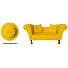 Recamier Divã Namoradeira Dubai Capitonê Suede Amarelo - Ds E