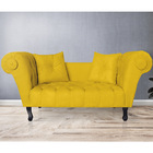 Recamier Divã Namoradeira Dubai Capitonê Suede Amarelo - Ds E