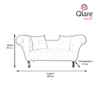 Recamier Divã Namoradeira Dubai Capitonê Suede Bege - Ds Esto