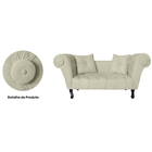 Recamier Divã Namoradeira Dubai Capitonê Suede Bege - Ds Esto