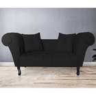 Recamier Divã Namoradeira Dubai Capitonê Suede Preto - Ds Est