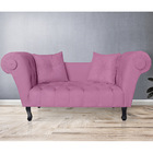 Recamier Divã Namoradeira Dubai Capitonê Suede Rosa - Ds Esto