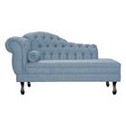 Recamier Divã Namoradeira Larissa Linho Lado Direito Azul