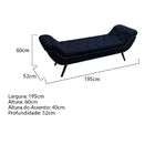 Recamier Divã Odessa P04 195 Cm Suede - Doce Sonho Móveis - A