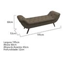 Recamier Divã Odessa P04 195 Cm Suede - Doce Sonho Móveis - M