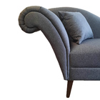 Recamier Divã Olivia 1 30cm Linho Grafite - Dominic Decor