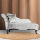 Recamier Divã Olívia Bucle Prata Lado Direito - Ds Estofados
