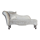 Recamier Divã Olívia Bucle Prata Lado Direito - Ds Estofados