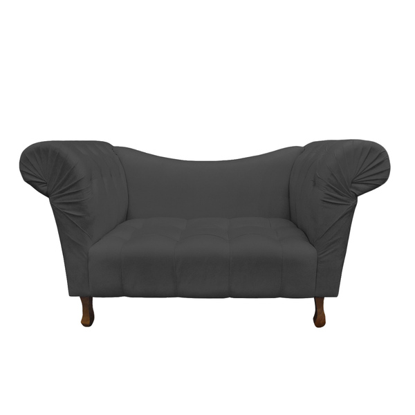 Recamier Divã Rio 1 50m Suede Grafite - Dominic Decor