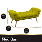 Recamier Estofada Casal Ayla Veludo Amarelo