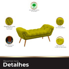 Recamier Estofada Casal Ayla Veludo Amarelo