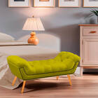 Recamier Estofada Casal Ayla Veludo Amarelo