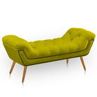 Recamier Estofada Casal Ayla Veludo Amarelo