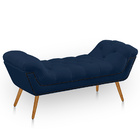 Recamier Estofada Casal Ayla Veludo Azul Marinho