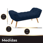 Recamier Estofada Casal Ayla Veludo Azul Marinho
