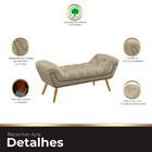 Recamier Estofada Casal Ayla Veludo Bege