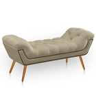 Recamier Estofada Casal Ayla Veludo Bege