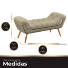 Recamier Estofada Casal Ayla Veludo Bege