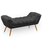 Recamier Estofada Casal Ayla Veludo Cinza Chumbo