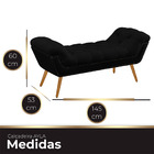 Recamier Estofada Casal Ayla Veludo Preto