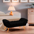 Recamier Estofada Casal Ayla Veludo Preto