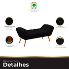 Recamier Estofada Casal Ayla Veludo Preto