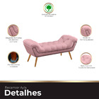Recamier Estofada Casal Ayla Veludo Rosa Bebe